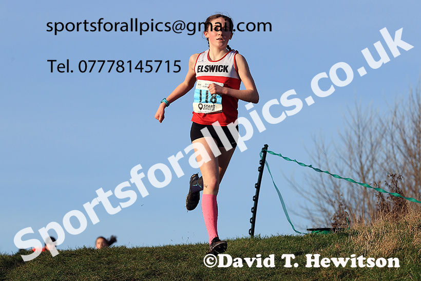 Girls under-13s 2024 NECAA Cross Country Champs., Temple Park, South Shields. Photo: David T. Hewitson/Sports for All Pics